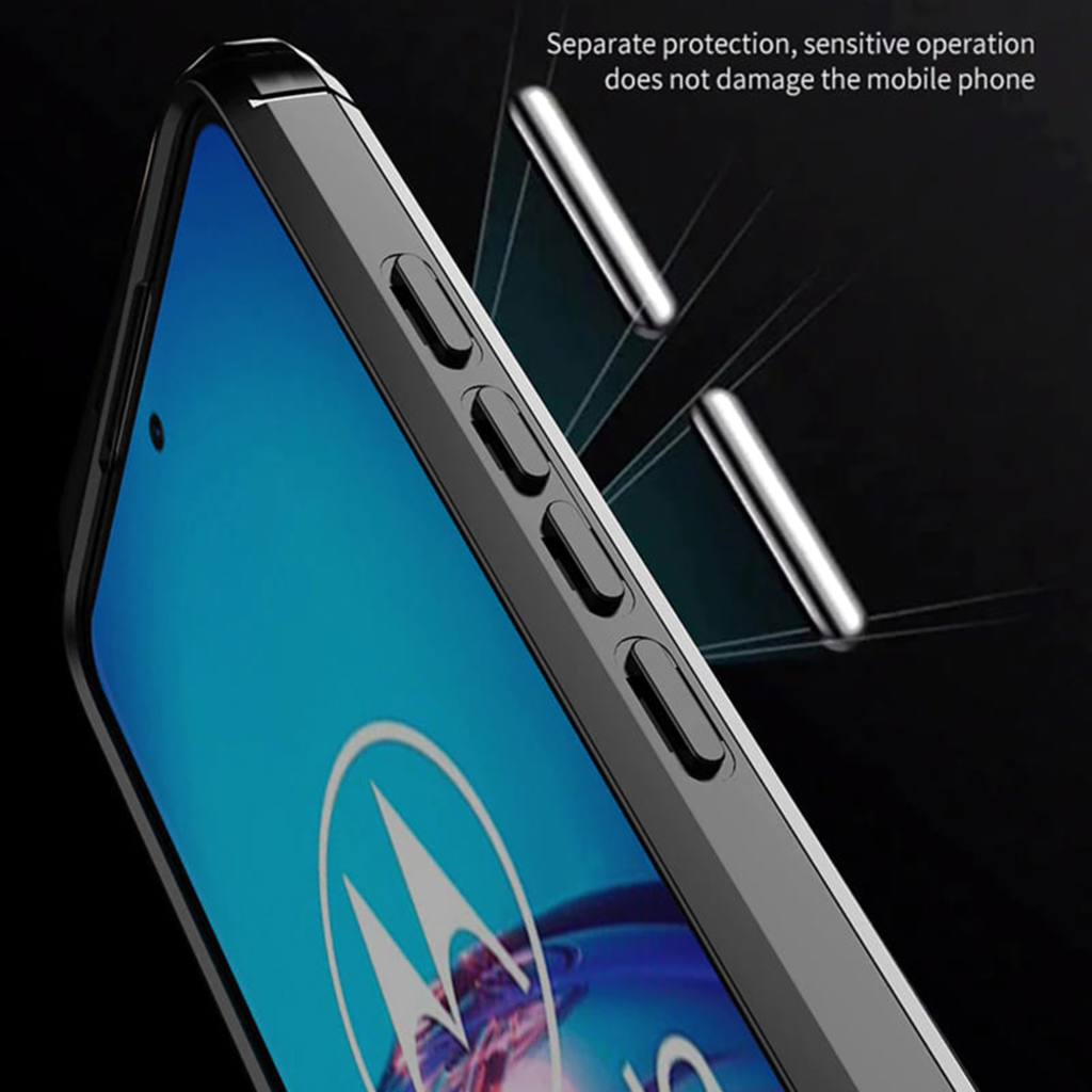  Techsuit - Szénszálas Szilikon - Motorola Moto G60 - Fekete tok - 6