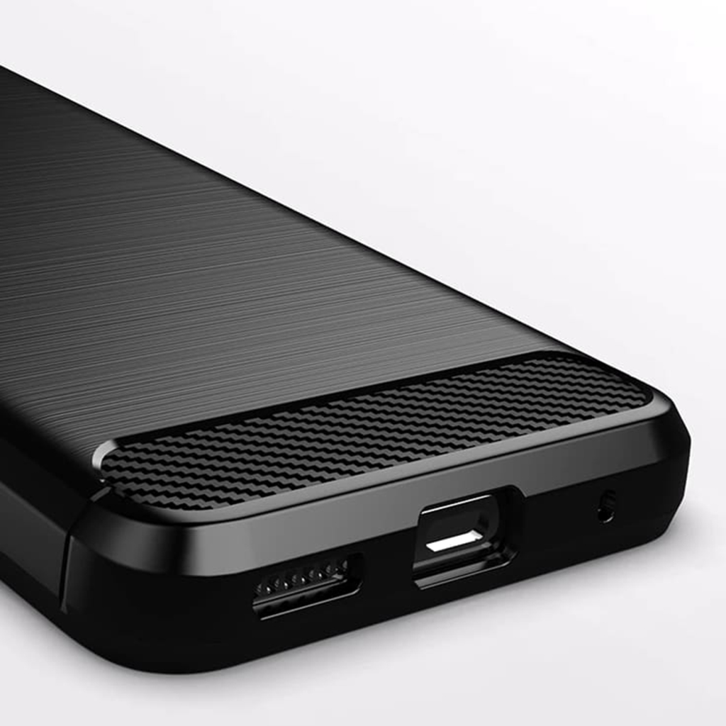  Techsuit - Szénszálas Szilikon - Motorola Moto G60 - Fekete tok - 7