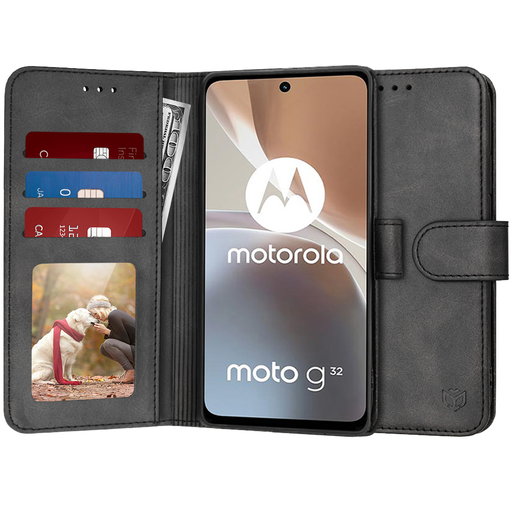 Techsuit - Napló Füzet - Motorola Moto G32 - Fekete tok Techsuit - Napló Füzet - Motorola Moto G32 - Fekete tok