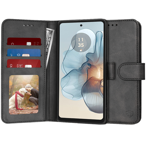 Techsuit - Naplókönyv - Motorola Moto G24 Power - Fekete tok Techsuit - Naplókönyv - Motorola Moto G24 Power - Fekete tok