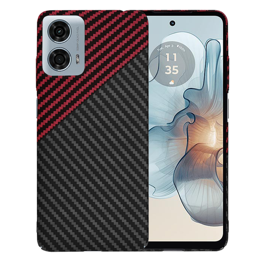  Techsuit - Karbonit Szálhéj - Motorola Moto G24 Power - Piros Vortex tok