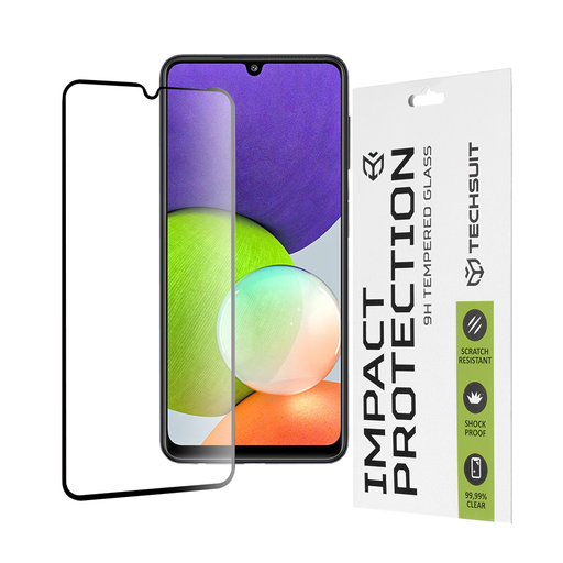  Techsuit - 111D Teljes Borítású / Teljes Ragasztású Üveg - Samsung Galaxy A22 4G / M22 4G - Fekete