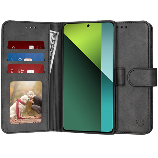 Techsuit - Napló könyv - Xiaomi Redmi Note 13 Pro 5G / Poco X6 - Fekete tok Techsuit - Napló könyv - Xiaomi Redmi Note 13 Pro 5G / Poco X6 - Fekete tok