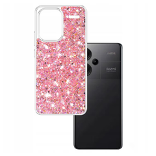  Techsuit - Csillogó Glitter - Xiaomi Redmi Note 13 Pro+ 5G - Rózsaszín tok