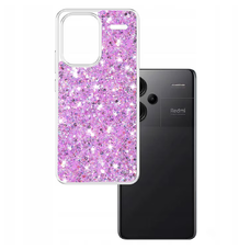  Techsuit - Csillogó Glitter - Xiaomi Redmi Note 13 Pro+ 5G - Bíborvörös tok
