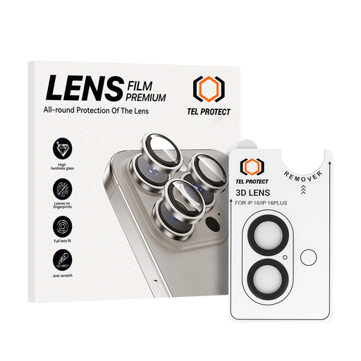 Tel Protect 3D kamera lencsevédő üvegfólia iPhone 16/16 Plus fekete (2 darabos lencse) Tel Protect 3D kamera lencsevédő üvegfólia iPhone 16/16 Plus fekete (2 darabos lencse)