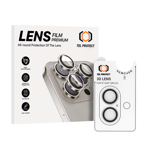 Tel Protect 3D Kamera lencsevédő üvegfólia iPhone 16/16 Plus átlátszó (2 db lencse), Tel Protect 3D Kamera lencsevédő üvegfólia iPhone 16/16 Plus átlátszó (2 db lencse),
