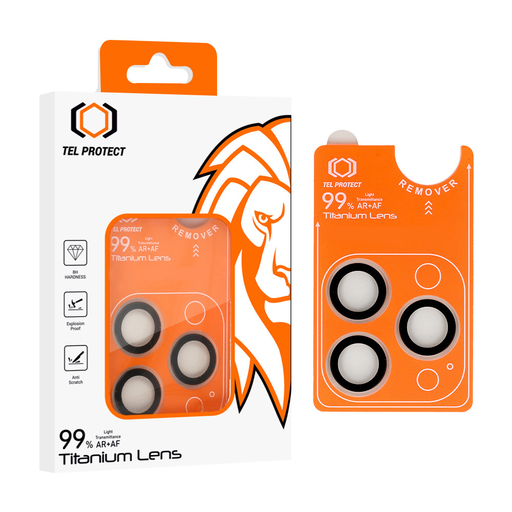 Tel Protect Titanium Lencse 99% AR kamera üvegfólia iPhone 16 Pro/16 Pro Max átlátszó (3 db lencse) üvegfólia Tel Protect Titanium Lencse 99% AR kamera üvegfólia iPhone 16 Pro/16 Pro Max átlátszó (3 db lencse) üvegfólia