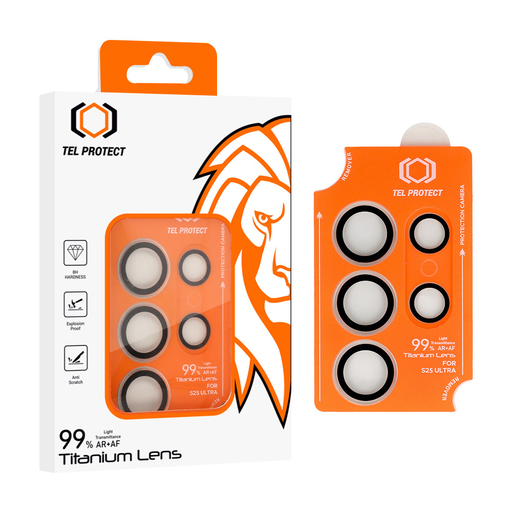 Edzett üveg Tel Protect Titanium Lens 99% AR a kamerához Samsung Galaxy S25 Ultra átlátszó (5 db lencse) üvegfólia Edzett üveg Tel Protect Titanium Lens 99% AR a kamerához Samsung Galaxy S25 Ultra átlátszó (5 db lencse) üvegfólia