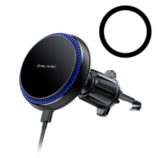 Blavec Autós tartó BH-05 mágneses indukciós légkivezetőhöz Magsafe 15W hűtőventilátor rendszerrel (BH05-MAVIB) fekete