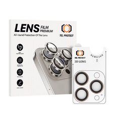 Temperált üveg Tel Protect 3D lencse védőfólia kamera iPhone 15 Pro/15 Pro Max titán (3 darab lencse) üvegfólia