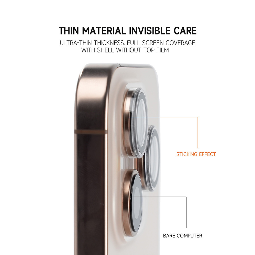 Tempered glass Tel Protect 3D Kamera védő üvegfólia iPhone 16 Pro/16 Pro Max titán (3 darab lencse) üvegfólia - 9