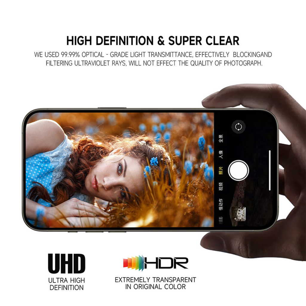 Tempered glass Tel Protect 3D Kamera védő üvegfólia iPhone 16 Pro/16 Pro Max titán (3 darab lencse) üvegfólia - 10