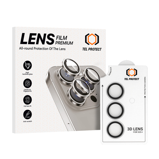 Edzett üveg Tel Protect 3D Lencse a kamerára Samsung Galaxy S25 Plus átlátszó (3 lencse) üvegfólia Edzett üveg Tel Protect 3D Lencse a kamerára Samsung Galaxy S25 Plus átlátszó (3 lencse) üvegfólia
