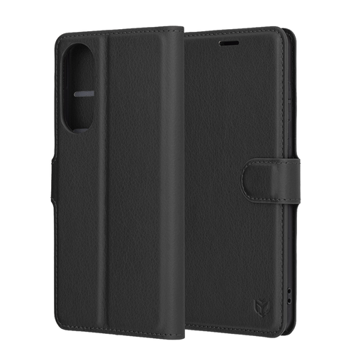 Techsuit - Bőr Tok - Samsung Galaxy S25 Edge - Fekete tok Techsuit - Bőr Tok - Samsung Galaxy S25 Edge - Fekete tok