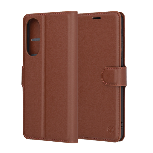 Techsuit - Bőr Tok - Samsung Galaxy S25 Edge - Barna tok Techsuit - Bőr Tok - Samsung Galaxy S25 Edge - Barna tok