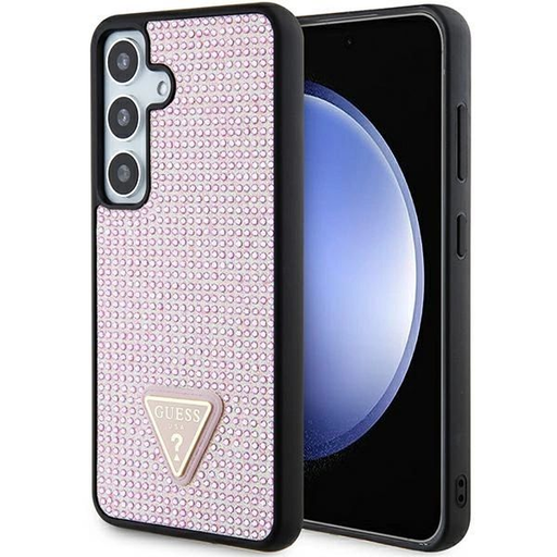 Guess Rhinestone Triangle tok Samsung Galaxy S24-hez - rózsaszín