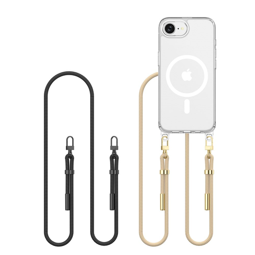 iPhone 16e - Tech-védő Flexair Lánc Magsafe Fekete és Taupe tok iPhone 16e - Tech-védő Flexair Lánc Magsafe Fekete és Taupe tok