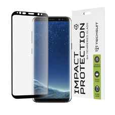  Techsuit - 111D Teljes Borítású / Teljes Ragasztású Üveg / 3D Hajlított Kijelző - Samsung Galaxy S8 - Fekete üvegfólia