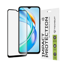  Techsuit - 111D Teljes Fedésű / Teljesen Ragasztós Üveg - Honor X5b - Fekete üvegfólia