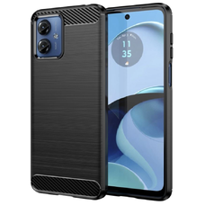  Techsuit - Szénszálas Szilikon - Motorola Moto G14 - Fekete tok