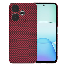  Techsuit - Karbonit Szálhéj - Xiaomi Redmi 13 / Poco M6 4G - Piros tok