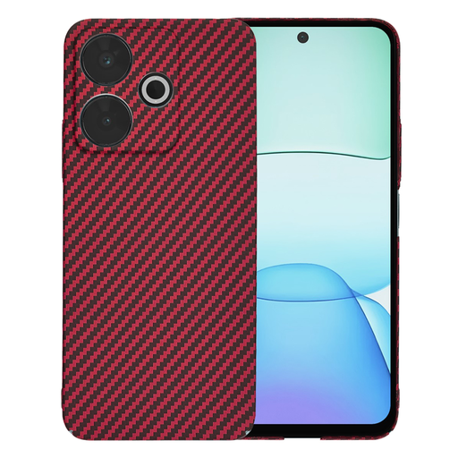  Techsuit - Karbonit Szálhéj - Xiaomi Redmi 13 / Poco M6 4G - Piros tok