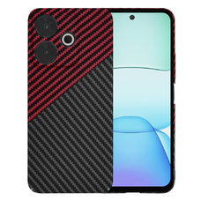 Techsuit - Karbonit Szálhéj - Xiaomi Redmi 13 / Poco M6 4G - Piros Forgószél tok
