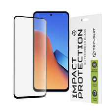  Techsuit - 111D Teljes Fedés / Teljes Ragasztású Üveg - Xiaomi Redmi 12 4G / 12 5G / 13 / Poco M6 4G - Fekete üvegfólia
