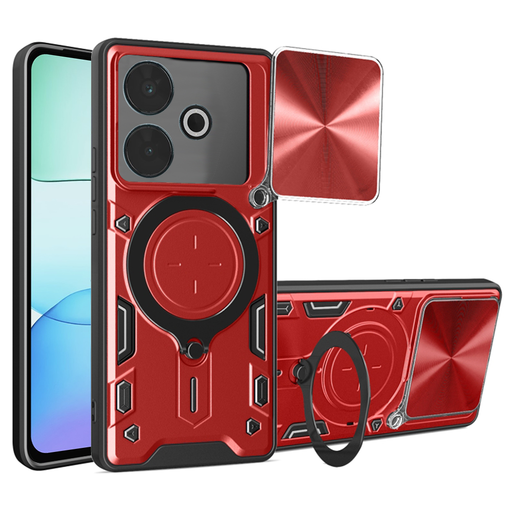  Techsuit - CamGuard Pro - Xiaomi Redmi 13 / Poco M6 4G - Piros tok