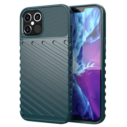 iPhone 12/ 12 Pro Thunder fokozott védelmet biztosító flexibilis TPU tok zöld iPhone 12/ 12 Pro Thunder fokozott védelmet biztosító flexibilis TPU tok zöld