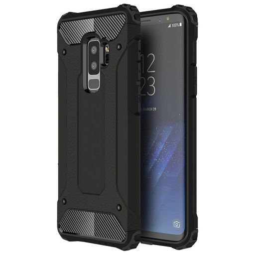 Techsuit - Hibrid Páncél - Samsung Galaxy S9 Plus - Fekete tok Techsuit - Hibrid Páncél - Samsung Galaxy S9 Plus - Fekete tok