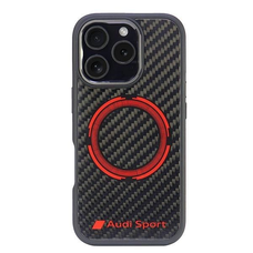 Audi Carbon Fiber Sport Red Circle MagSafe tok iPhone 16 Pro 6.3