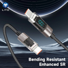  Lito - Adatkábel (LD09) - Lightningről Type-C-re, 100W magas sebességű töltés, LED kijelző, 1,2 m - Fekete - 0. kép