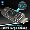  Lito - Adatkábel (LD09) - Lightningről Type-C-re, 100W magas sebességű töltés, LED kijelző, 1,2 m - Fekete - 3. kép