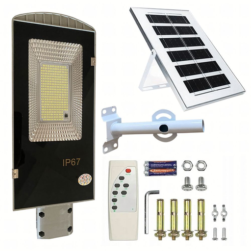 Napelemes kerti/utcai lámpa oszlopra 100W 129 LED RC-K-1328