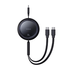Baseus Bright Mirror Series USB-C Behúzható Kábel - 2 x USB-C 100W 1m - Fekete (Type-C USB kábel)