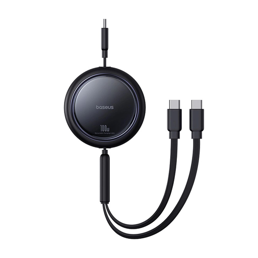 Baseus Bright Mirror Series USB-C Behúzható Kábel - 2 x USB-C 100W 1m - Fekete (Type-C USB kábel)