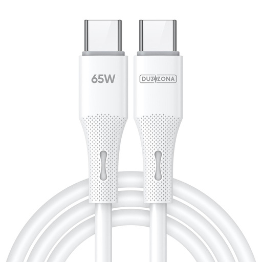 Duzzona - Adatkábel (A11) - Folyékony szilikon, USB-C - USB-C, 65W, 1m - Fehér