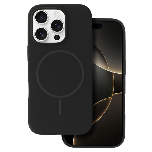 Magsafe Slim Szilikon tok iPhone 16 Pro Max fekete tok Magsafe Slim Szilikon tok iPhone 16 Pro Max fekete tok