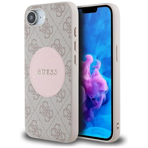 Guess 4G Circle Classic Logo MagSafe tok iPhone 16e - rózsaszín Guess 4G Circle Classic Logo MagSafe tok iPhone 16e - rózsaszín