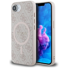 Guess 4G Gyűrűs Classic Logo MagSafe iPhone 16e tok - Rózsaszín