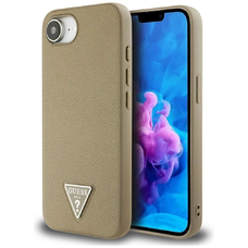 Guess Grained Triangle MagSafe tok iPhone 16e - barna