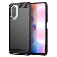  Techsuit - Szénszálas Szilikon - Xiaomi Mi 11i / Poco F3 - Fekete tok