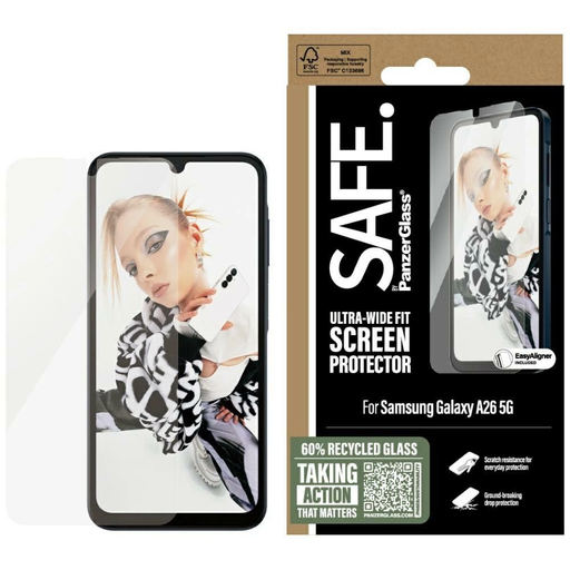 SAFE by PanzerGlass Ultra-Wide Fit Üvegfólia a Samsung Galaxy A26 5G-hez - Átlátszó