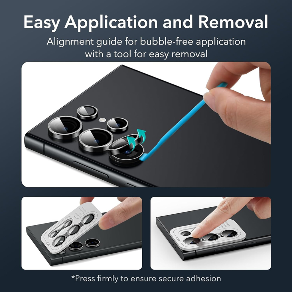  Samsung Galaxy S24 Ultra Fekete ESR Lencsevédő edzett üveg (2 darab) - 11