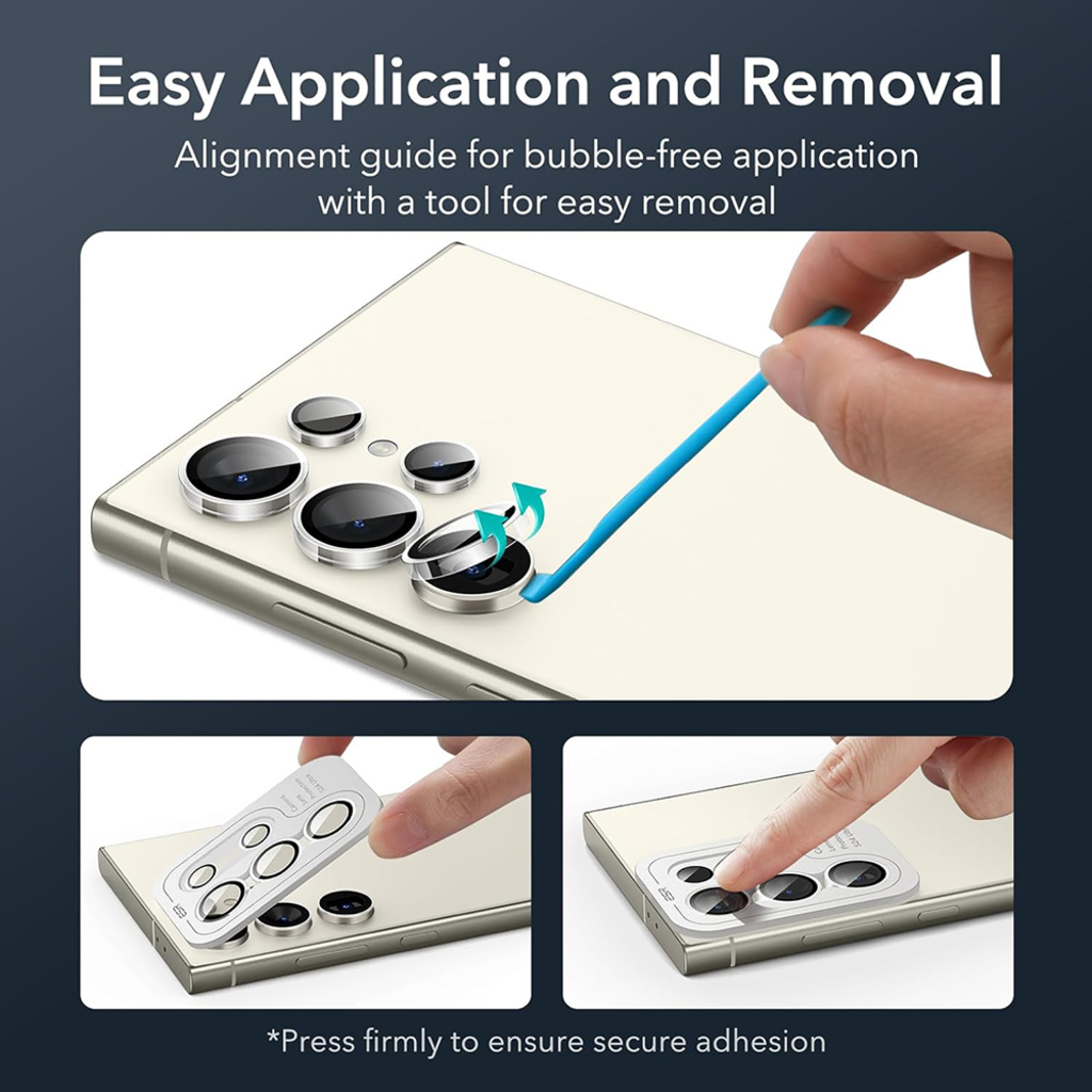  Samsung Galaxy S24 Ultra Átlátszó üvegfólia ESR Lencsevédő Edzett Üveg (2 db) - 11