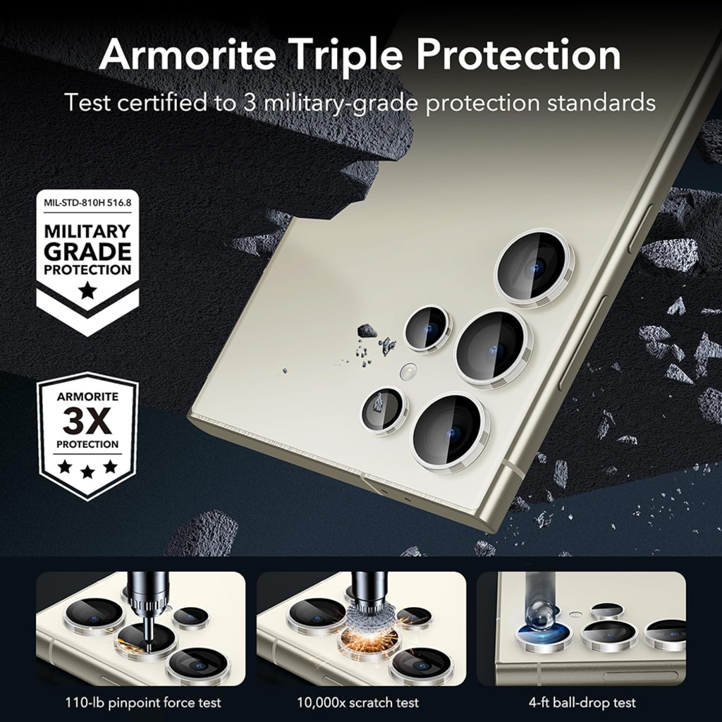  Samsung Galaxy S24 Ultra Átlátszó üvegfólia ESR Lencsevédő Edzett Üveg (2 db) - 9