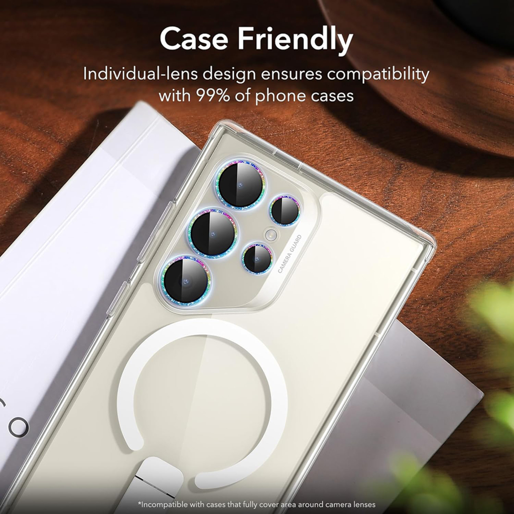  Samsung Galaxy S24 Ultra ESR Lencsevédő edzett üveg Strasszkő üvegfólia - 7