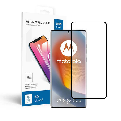 Edzett üveg Blue Star - Motorola Edge 50 Fusion - fekete üvegfólia Edzett üveg Blue Star - Motorola Edge 50 Fusion - fekete üvegfólia